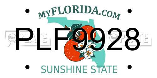 PLF9928 Florida License Plate
