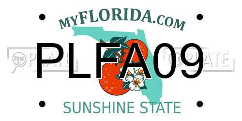 PLFA09 Florida License Plate