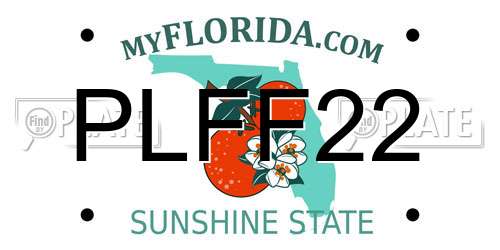 PLFF22 Florida License Plate