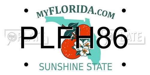 PLFH86 Florida License Plate