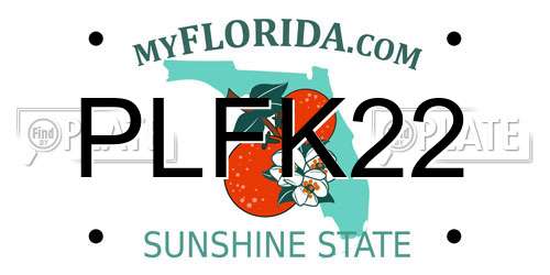 PLFK22 Florida License Plate