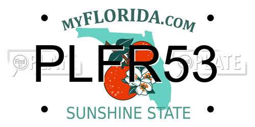 PLFR53 Florida License Plate