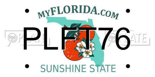 PLFT76 Florida License Plate