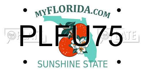 PLFU75 Florida License Plate