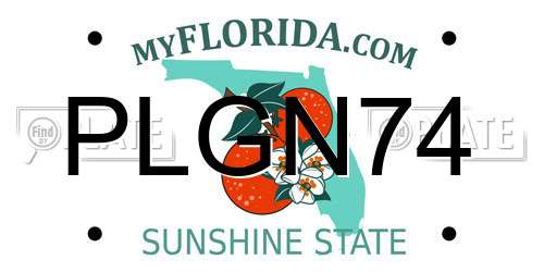 PLGN74 Florida License Plate