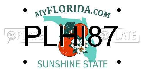 PLHI87 Florida License Plate
