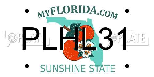 PLHL31 Florida License Plate