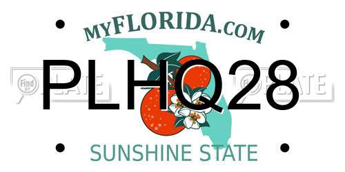 PLHQ28 Florida License Plate