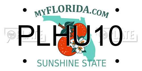 PLHU10 Florida License Plate