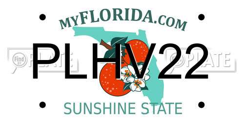 PLHV22 Florida License Plate