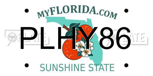 PLHY86 Florida License Plate