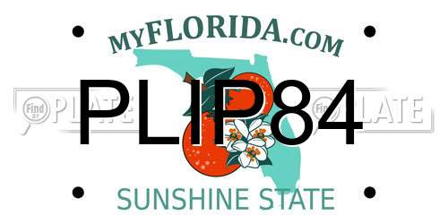 PLIP84 Florida License Plate