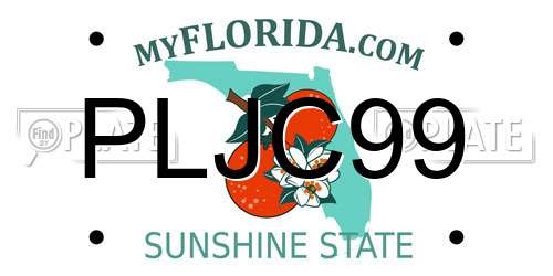 PLJC99 Florida License Plate