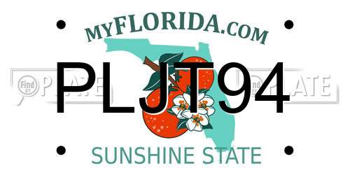 PLJT94 Florida License Plate