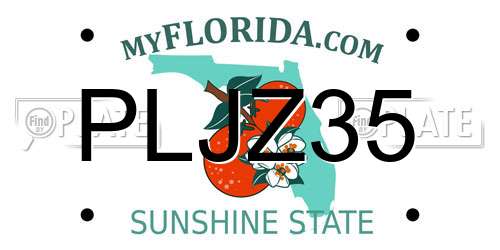 PLJZ35 Florida License Plate