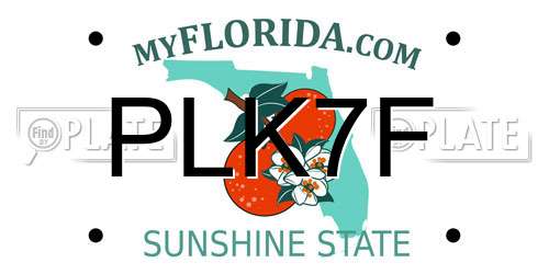 PLK7F Florida License Plate