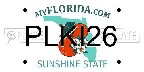 PLKI26 Florida License Plate
