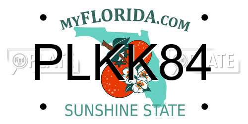 PLKK84 Florida License Plate