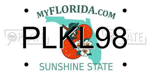 PLKL98 Florida License Plate