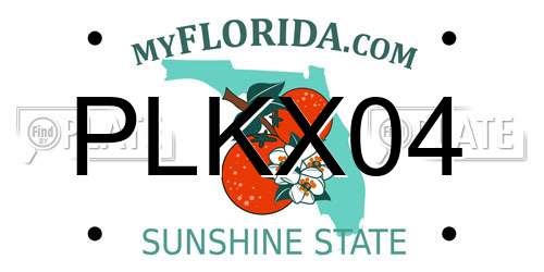 PLKX04 Florida License Plate