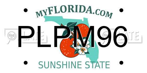 PLPM96 Florida License Plate