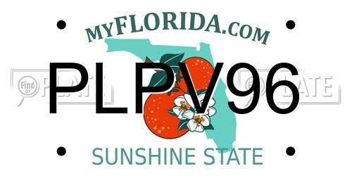 PLPV96 Florida License Plate