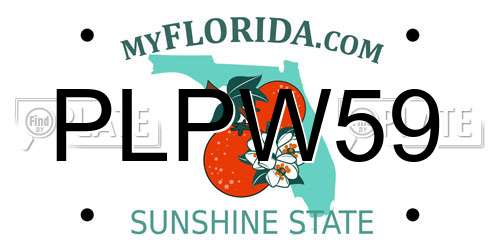 PLPW59 Florida License Plate