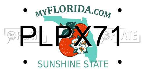 PLPX71 Florida License Plate