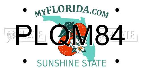 PLQM84 Florida License Plate