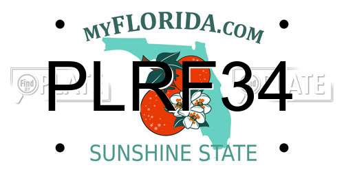 PLRF34 Florida License Plate