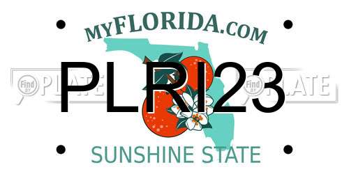 PLRI23 Florida License Plate