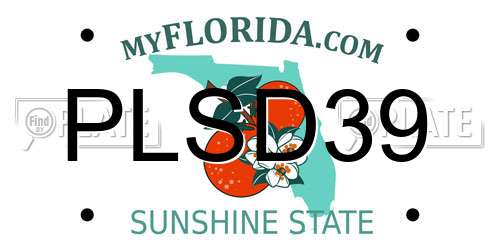 PLSD39 Florida License Plate
