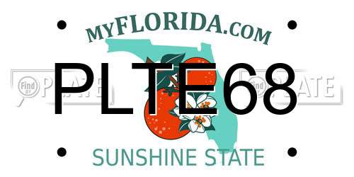 PLTE68 Florida License Plate