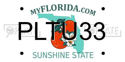 PLTU33 Florida License Plate