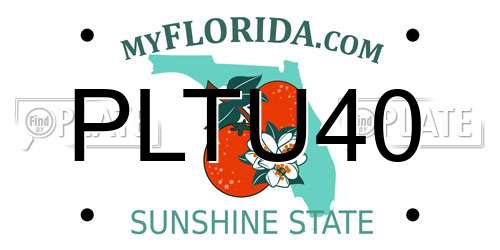 PLTU40 Florida License Plate