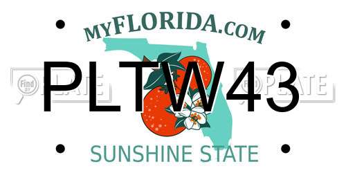 PLTW43 Florida License Plate