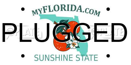 PLUGGED Florida License Plate