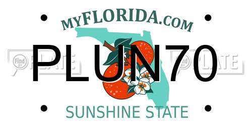 PLUN70 Florida License Plate