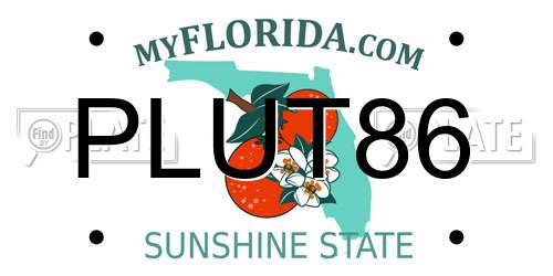 PLUT86 Florida License Plate