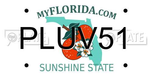 PLUV51 Florida License Plate