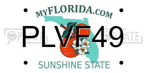 PLVF49 Florida License Plate