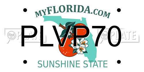 PLVP70 Florida License Plate