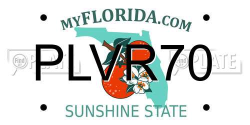 PLVR70 Florida License Plate