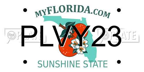 PLVY23 Florida License Plate
