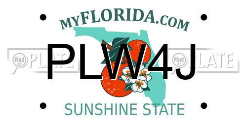 PLW4J Florida License Plate