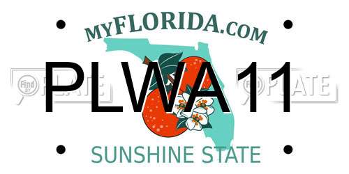 PLWA11 Florida License Plate
