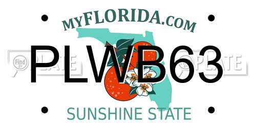 PLWB63 Florida License Plate