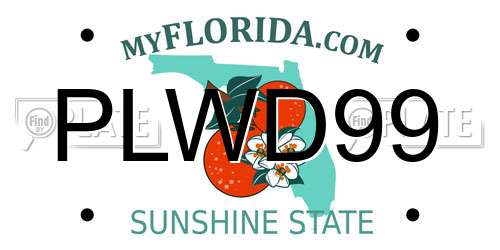 PLWD99 Florida License Plate