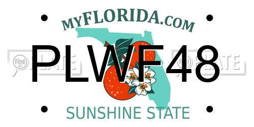 PLWF48 Florida License Plate