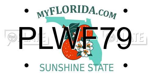 PLWF79 Florida License Plate